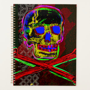Agenda Calavera Skull pGeek NFT Arte Rojo Negro Azul