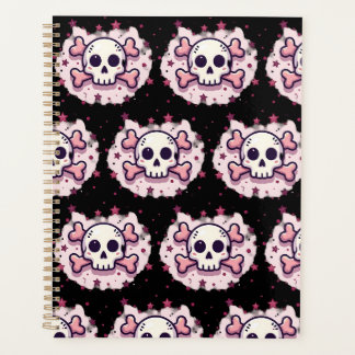 Agenda Calavera y Huesos Rosa Pastel