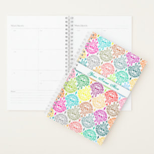 Agenda Calaveras de azúcar de Moda colorida de Damasco M