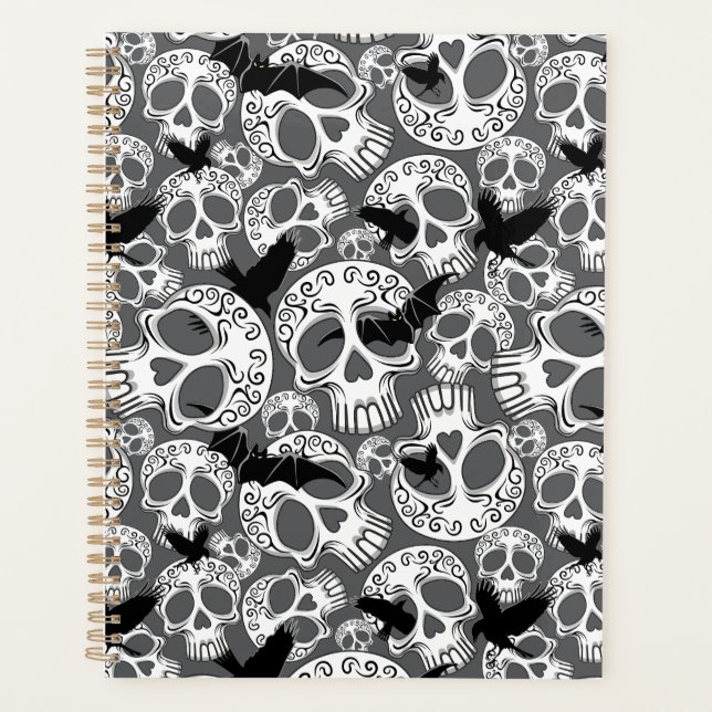 Agenda Calaveras decorativas de Halloween (Anverso)