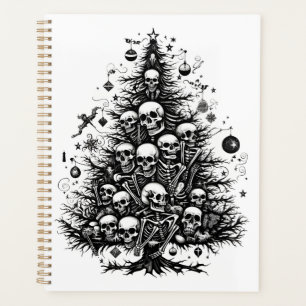 Agenda Calaveras y huesos del árbol de Navidad negro