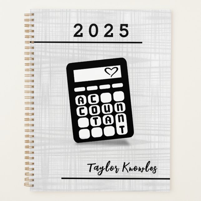 Agenda Calculadora Contable Heart Planner (Anverso)