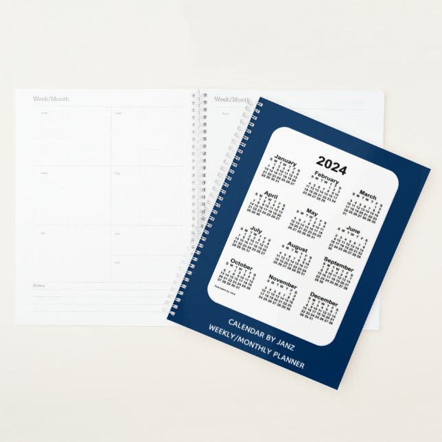 Agenda Calendario azul de la caja de la policía de 2024,  (Demostración)