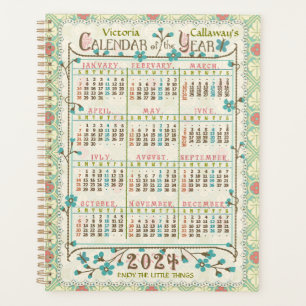 Agenda Calendario de 2024 Años: Art Nouveau victoriano