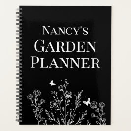 Agenda Calendario de jardinería floral negro