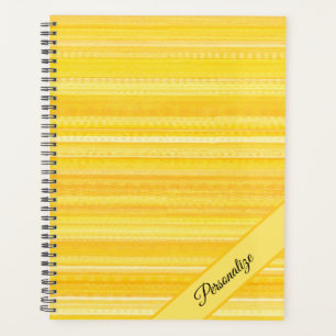 Agenda Calendario del patrón de rayas modernas amarillo l
