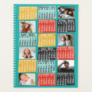 Agenda Calendario mensual de 2025 años Collage de fotos m