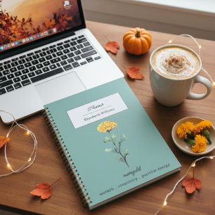 Agenda Calendario personalizado de flores de caléndula de