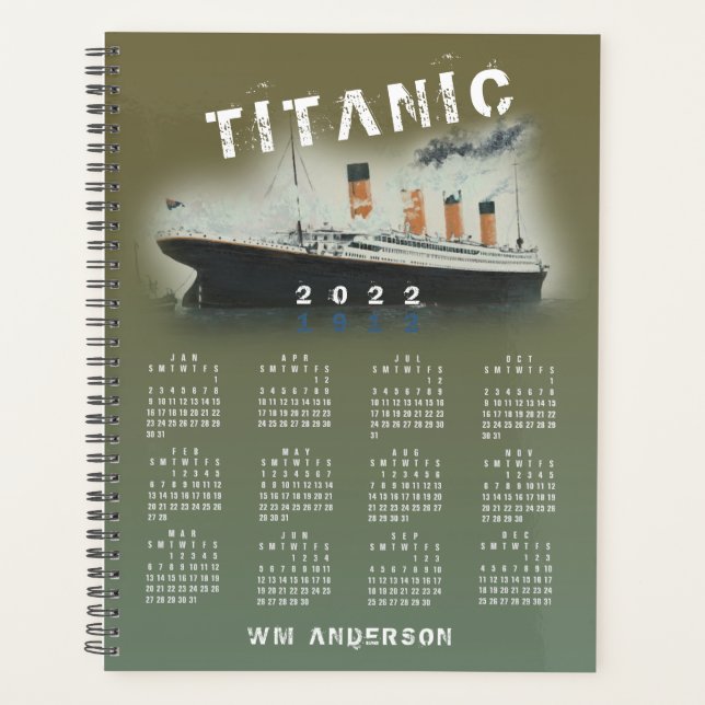 Agenda Calendario Titanic 2022  (Anverso)
