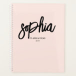 Agenda Caligrafía de guión de pincel Planner rosa de Rubo<br><div class="desc">Nombre de características minimalistas en letra de escritura a mano moderna.</div>