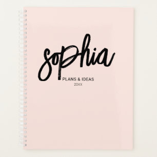 Agenda Caligrafía de guión de pincel Planner rosa de Rubo