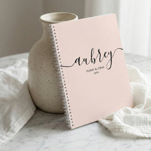 Agenda Caligrafía de guiones Moderno Rubor Pink Planner