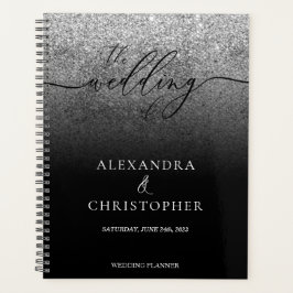 Agenda Caligrafía del Boda purpurina Silver SPARK