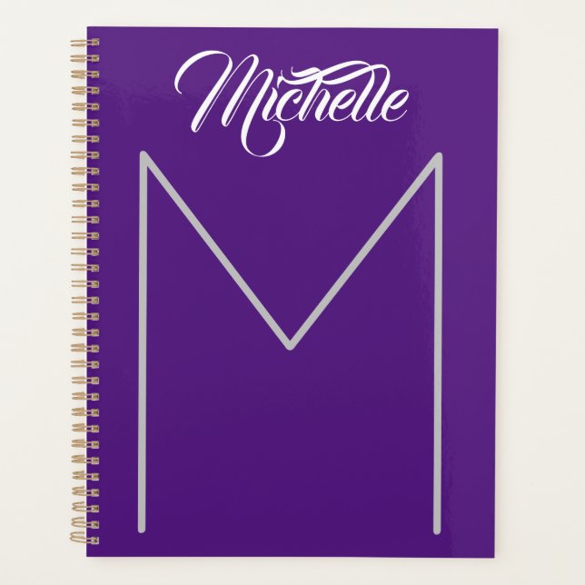 Agenda Caligrafía Nombre en negrita Monograma moderno Min (Anverso)