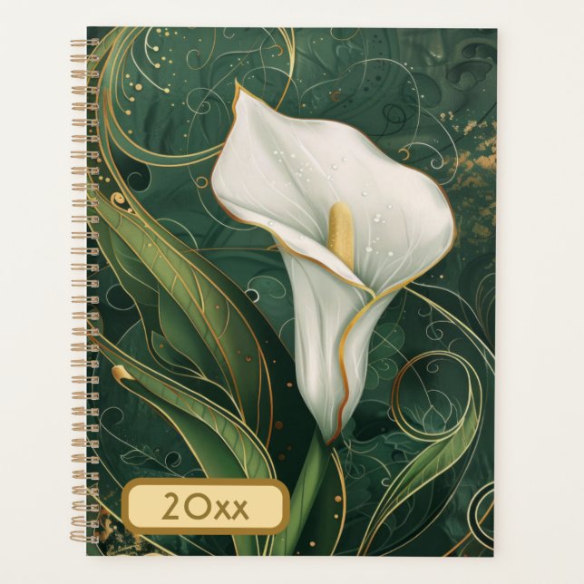 Agenda Calla Lily 20XX Arte Digital Planner Espiral Clási (Anverso)