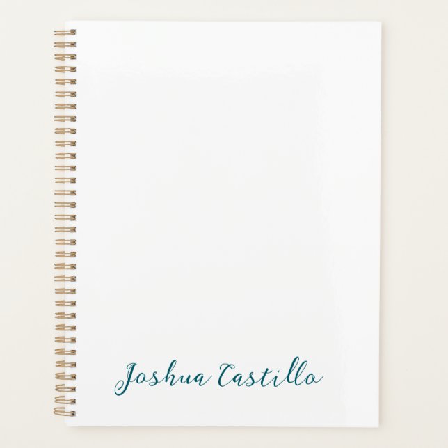 Agenda Calligraphy Simple Plain Professional Name (Anverso)
