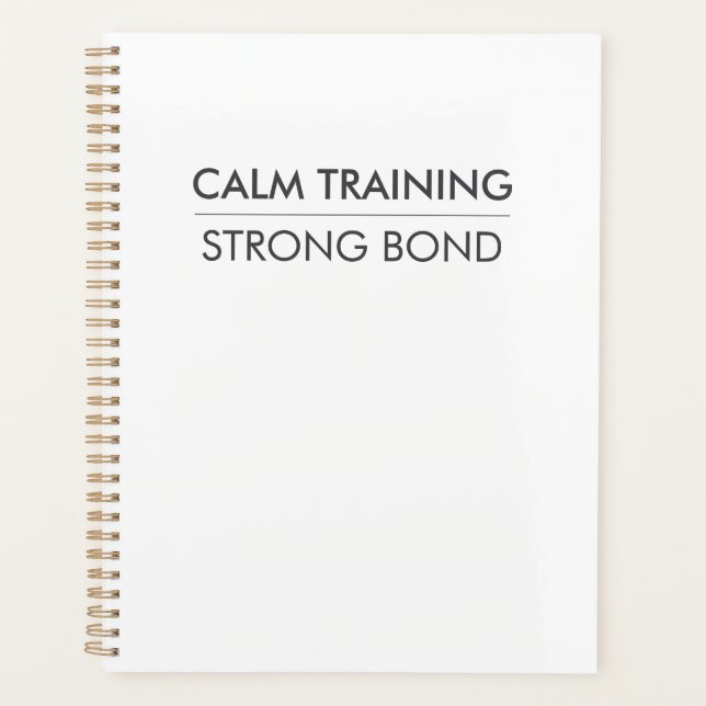 Agenda CALM TRAINING STRONG BOND – Minimal Dog Training (Anverso)