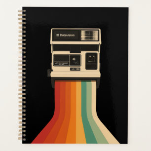 Agenda Cámara Retro con Impresión de Arcoíris