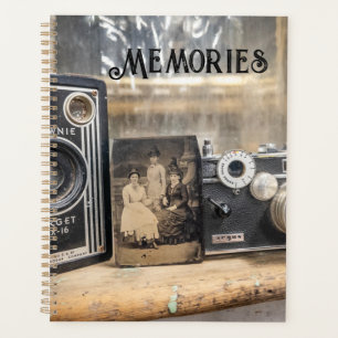 Agenda Cámaras antiguas con impresión vintage