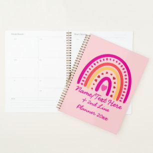 Agenda Cambiar texto Añadir nombre Boho Corazones arco ir