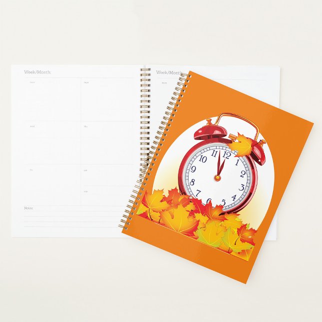 Agenda Cambio De Otoño Cae Salto Y Reloj Retro (Subido por el creador)