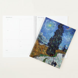 Agenda Camino con Cipreses Impresionismo de Van Gogh