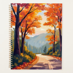 Agenda Camino de Otoño Hojas de Follaje de Otoño en Acu