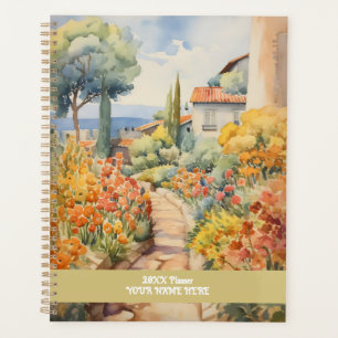 Agenda Camino tranquilo a través de un jardín de flores e