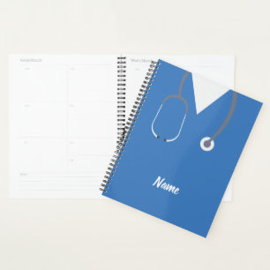 Agenda Camisa de Médica de Enfermería Azul y Stethoscop