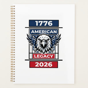 Agenda Camiseta Águila Vintage 1776 2026 Tipografía Patri