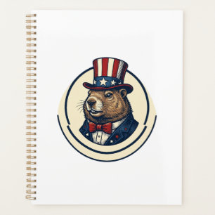 Agenda Camiseta con diseño de grabado vintage de marmota 