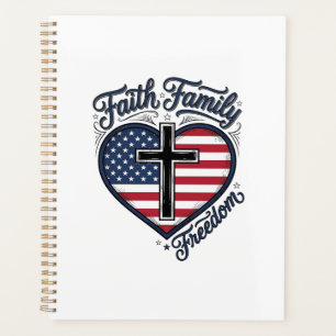 Agenda Camiseta Cruz Patriótica Libertad Familia Fe Coraz