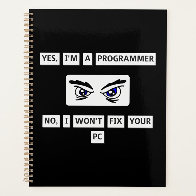 Agenda Camiseta de advertencia del programador (Anverso)