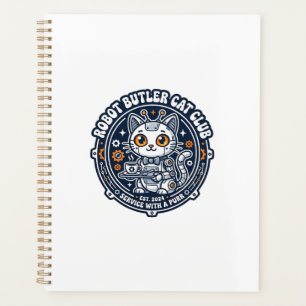 Agenda Camiseta de arte de Robot Mayordomo Gato Amante de
