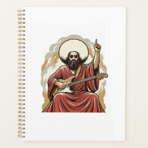 Agenda Camiseta de arte vectorial de guitarrista con grab