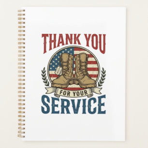 Agenda Camiseta de Botas Militares de Gracias por su Serv