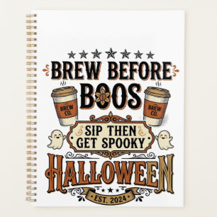 Agenda Camiseta de café de Halloween Brew Before Boos Vin