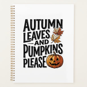 Agenda Camiseta de calabaza de otoño con hojas y ambiente