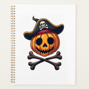 Agenda Camiseta de calavera de Halloween del pirata de la