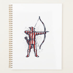 Agenda Camiseta de caza con arco de bandera estadounidens