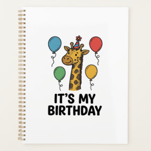 Agenda Camiseta de cumpleaños de jirafa linda Diseño de f