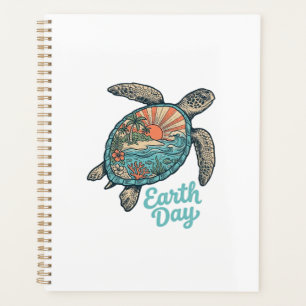 Agenda Camiseta de diseño de grabado vintage de tortuga m