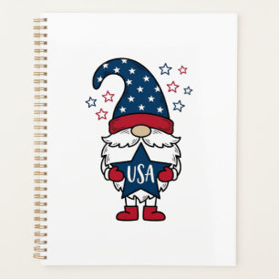 Agenda Camiseta de diseño vectorial de gnomo patriótico U