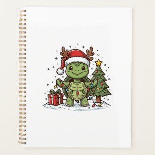 Agenda Camiseta de diseño vintage de tortuga de Navidad l