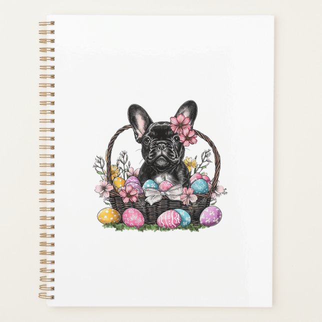 Agenda Camiseta de Frenchie Dog Easter Frenchie Dog Eggs  (Anverso)