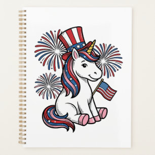 Agenda Camiseta de fuegos artificiales de unicornio patri