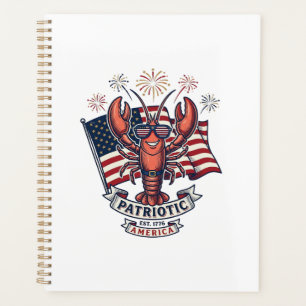 Agenda Camiseta de grabado vintage de bandera de langosta