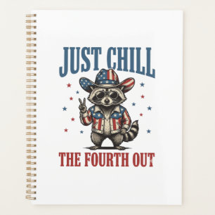 Agenda Camiseta de mapache patriótico Relájate el cuatro 
