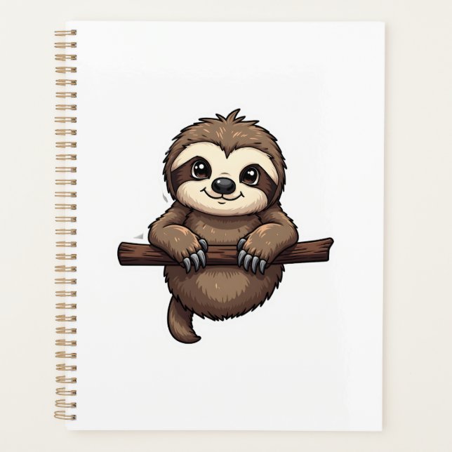 Agenda Camiseta de perezoso grabada Arte de animal vintag (Anverso)
