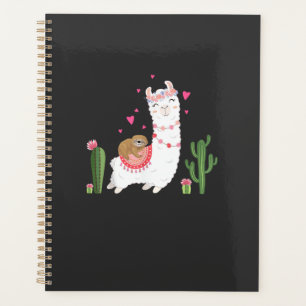 Agenda Camiseta de perezoso lindo montando una llama cora